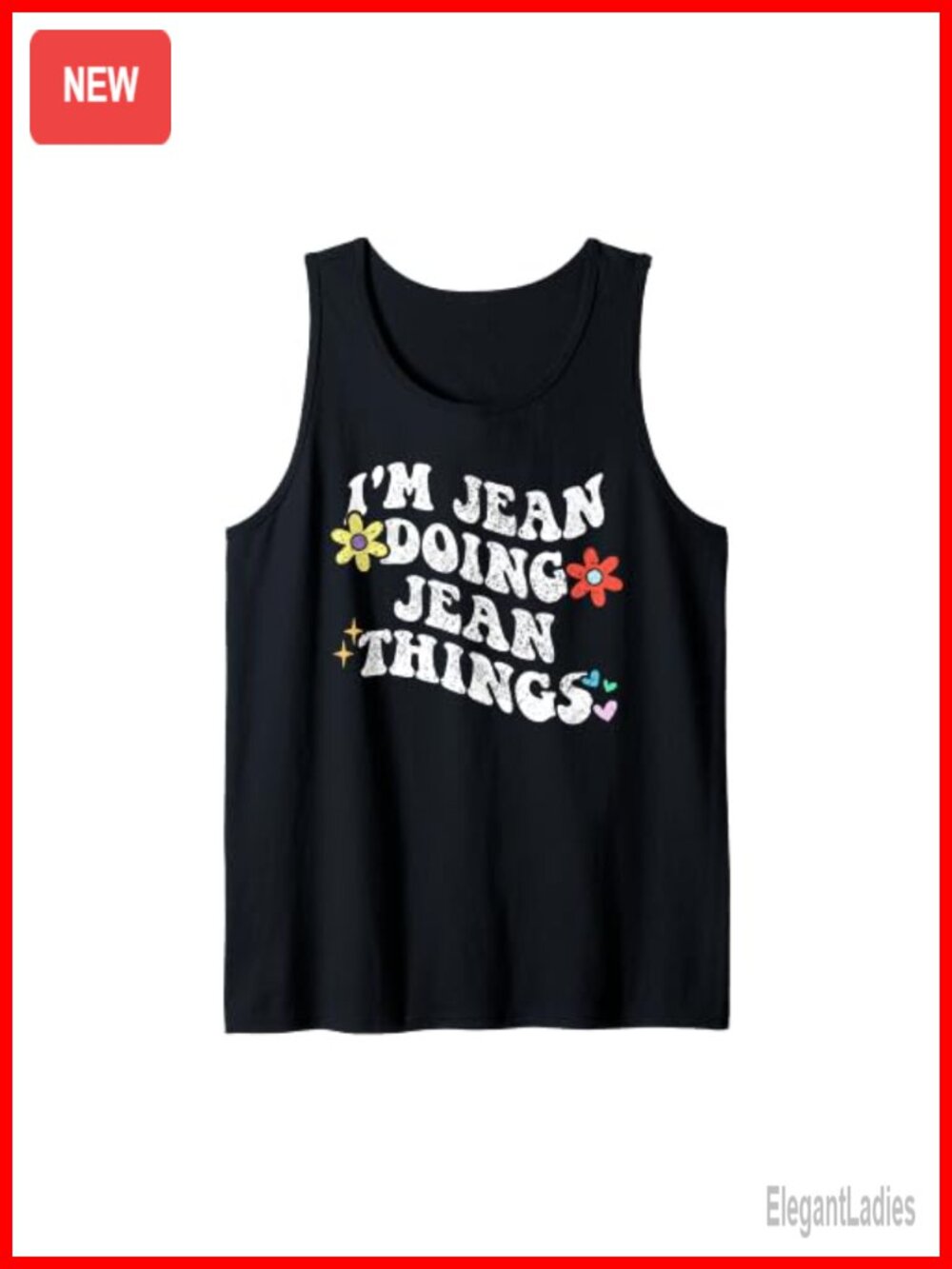 Retro Groovy Im JEAN Doing JEAN Things Funny Mother's Day Tank Top
